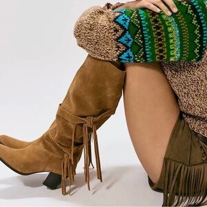 Free People Fast Lane fringe boots NWOB